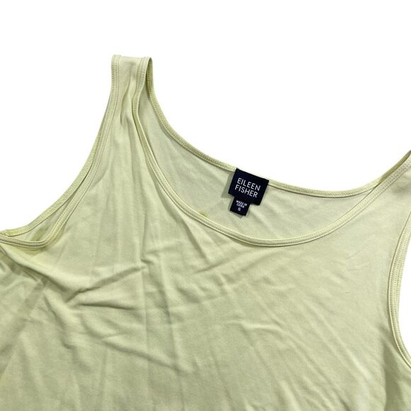 Eileen Fisher Small Tank 100% Silk Chartreuse - Picture 2 of 4